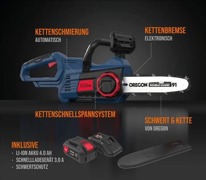 Güde Akku Kettensäge KS 18-401-30 - Modell 2025 - inkl. Akku und Ladegerät – Bild 2