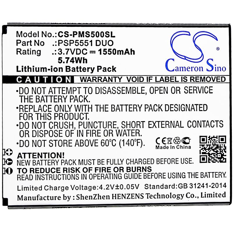 Li-ion Battery fits Prestigio, grace s5, psp5551 duo 3.7V, 1550mAh – Bild 3