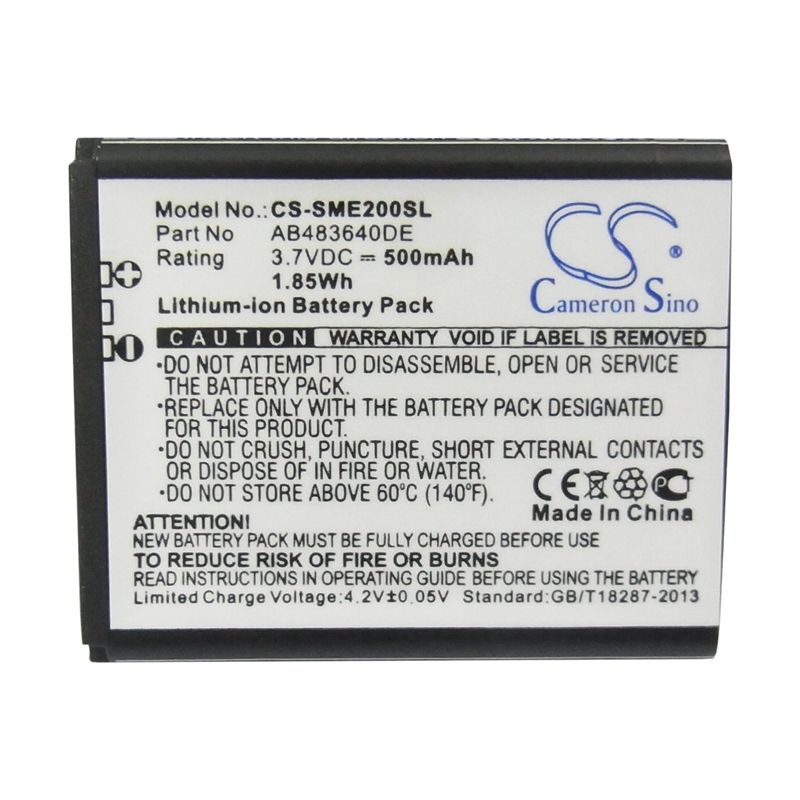 Li-ion Battery fits Samsung, e200 eco, sch-s259, sgh-e200 3.7V, 500mAh – Bild 5