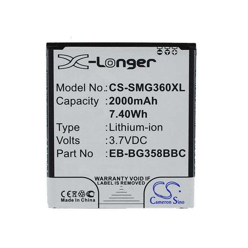 Li-ion Battery fits Samsung, galaxy core lite 4g td-lte, sm-g3556, sm-g3586h 3.7V, 2000mAh – Bild 5
