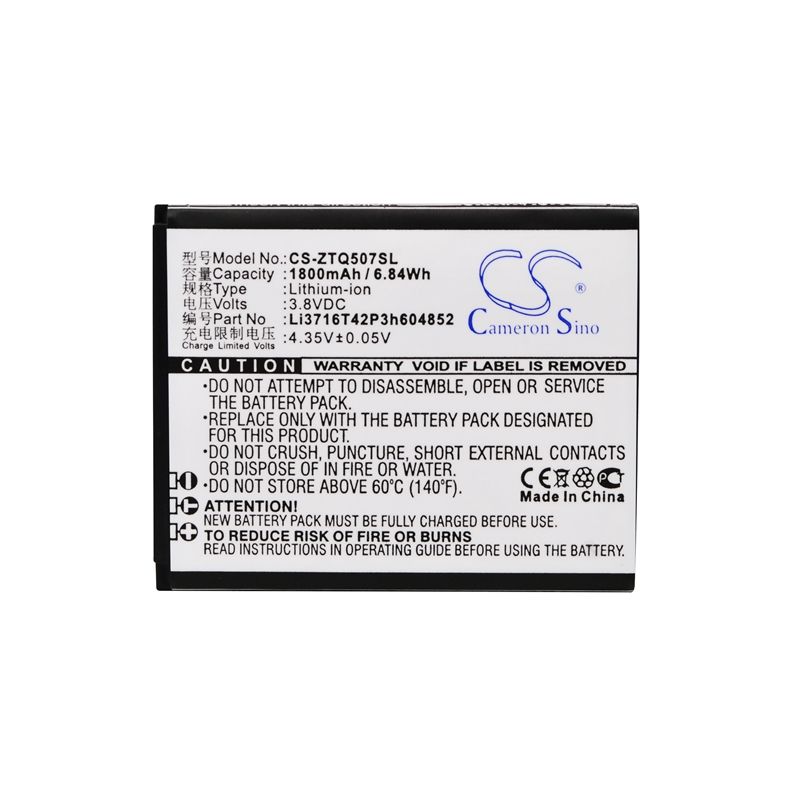 Li-ion Battery fits Zte, q507t 3.8V, 1800mAh – Bild 5