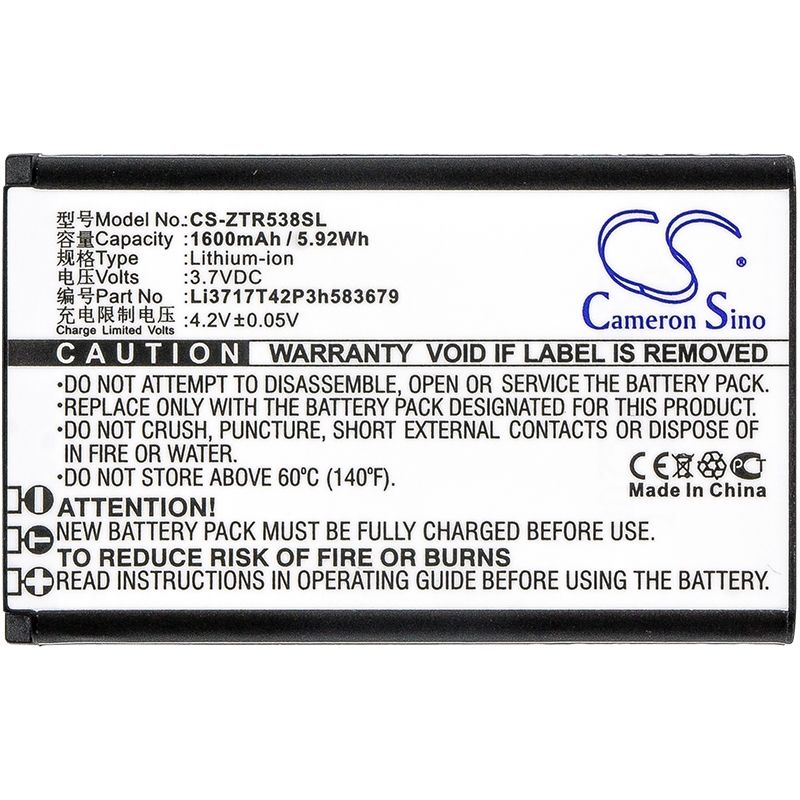 Li-ion Battery fits Zte, r538 3.7V, 1600mAh – Bild 3