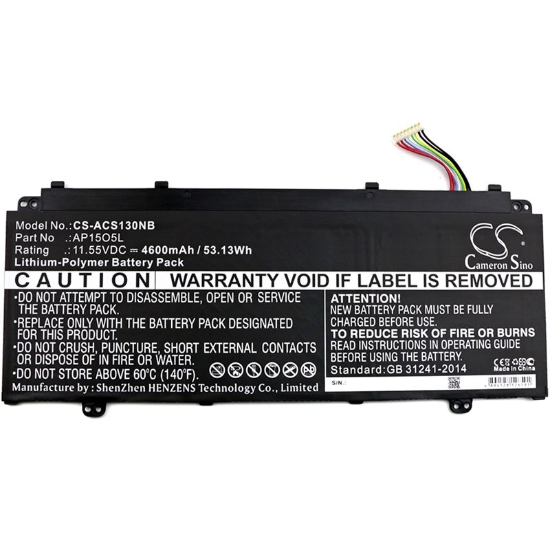 Li-Polymer Battery fits Acer, Aspire S 13, Aspire S 13 S5-371-52jr, Aspire S 13 S5-371t-58cc 11.55V, 4600mAh – Bild 3