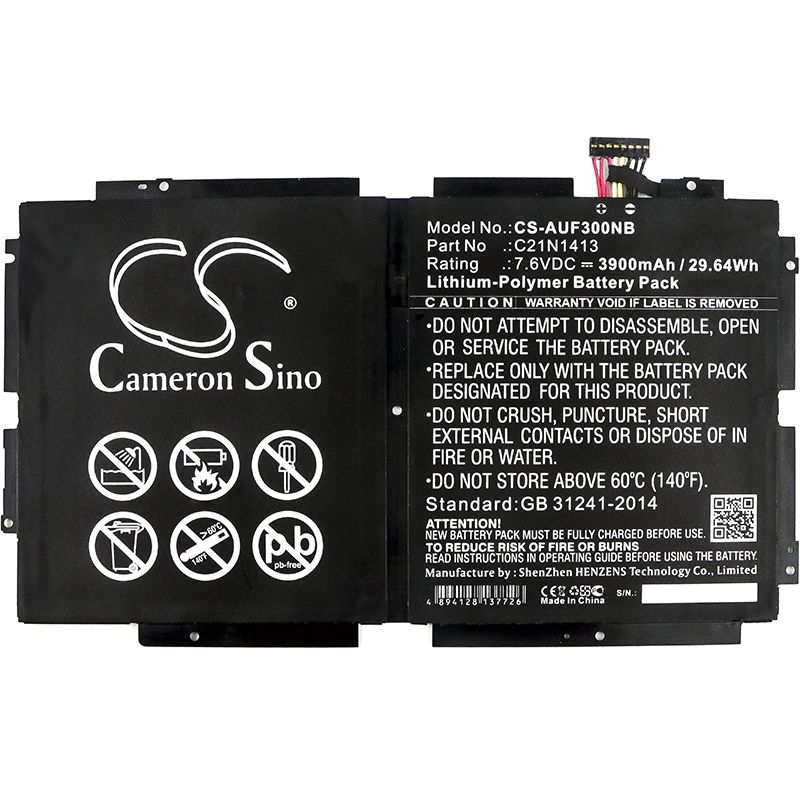 Li-Polymer Battery fits Asus, T300fa-dh12, T300fa-dh12t-ca, T300fa-fe001h 7.6V, 3900mAh – Bild 3
