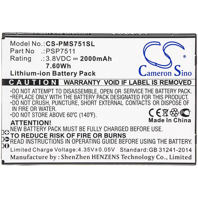 Li-ion Battery fits Prestigio, Psp7511duo 3.8V, 2000mAh – Bild 3