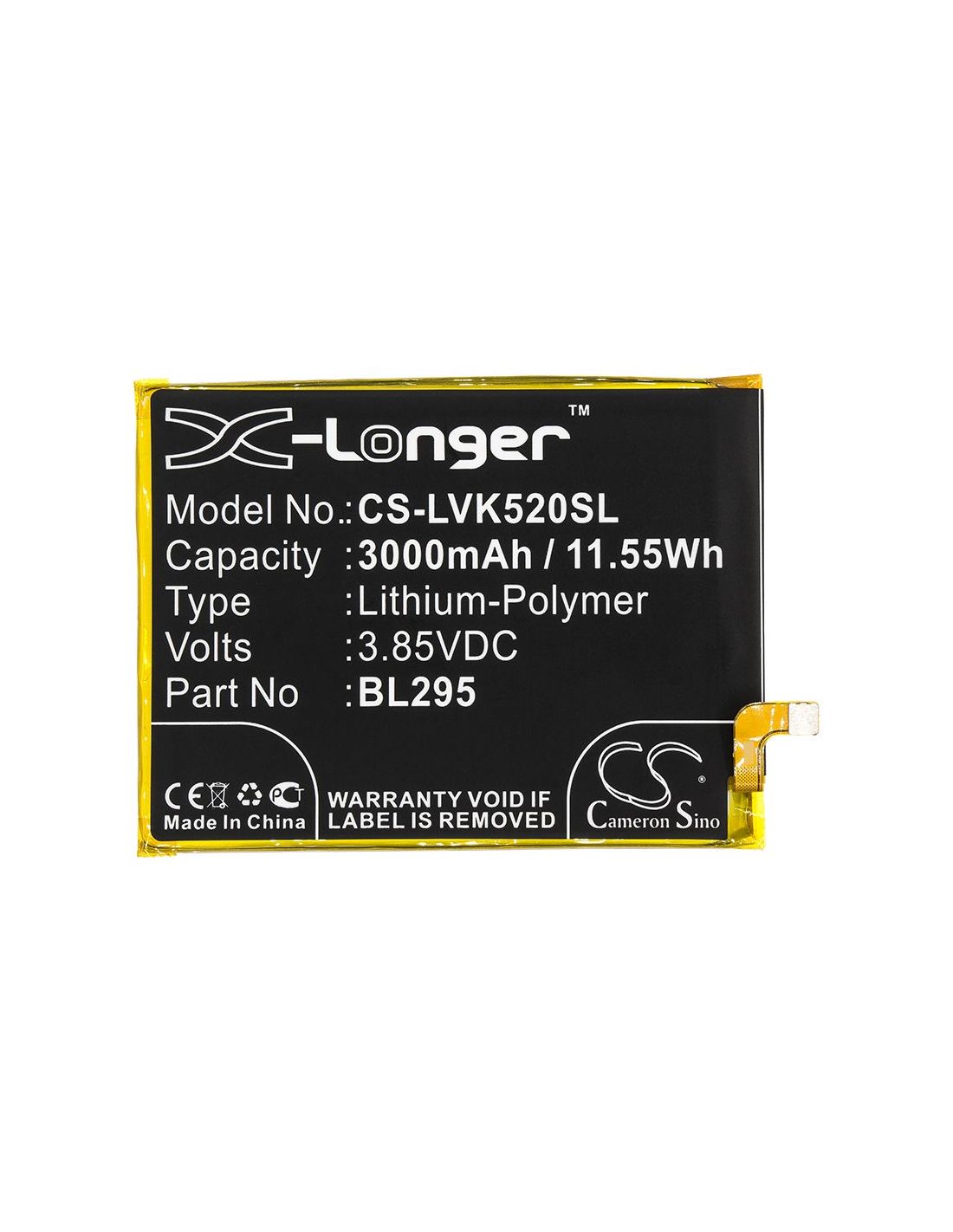 Li-Polymer Battery fits Lenovo, K5s, K5s Td-lte Dual Sim 3.85V, 3000mAh – Bild 3