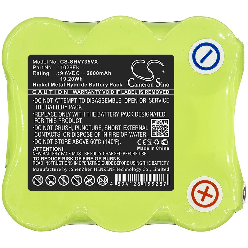 Ni-MH Battery fits Shark, Sv735 9.6V, 2000mAh – Bild 3