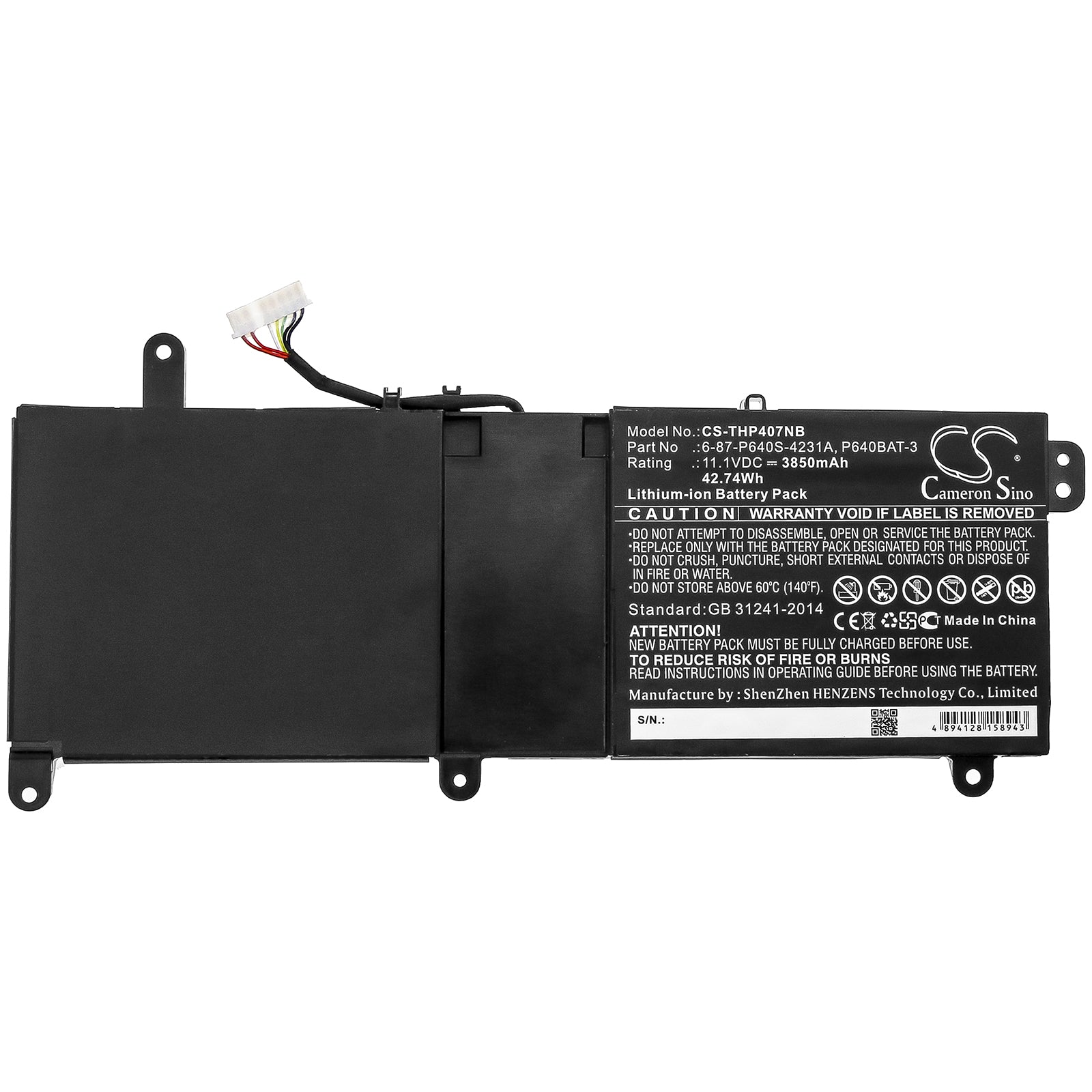 Li-ion Battery fits Thunderobot, 6-87-p640s-4231a, P640bat-3 11.1V, 3850mAh – Bild 3