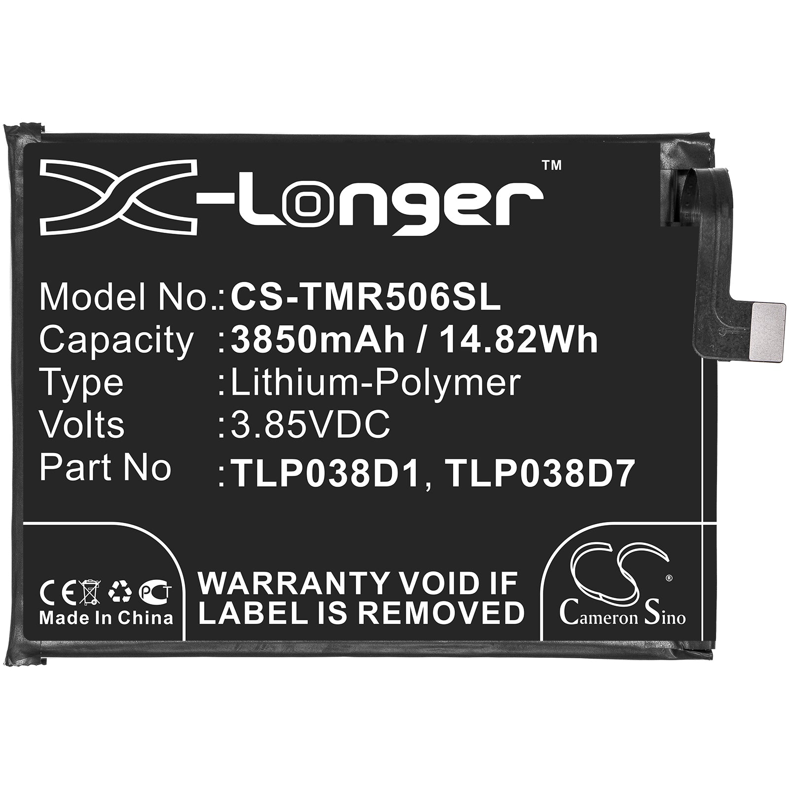 Li-Polymer Battery fits Alcatel, 3l 2020, 5029d 3.85V, 3850mAh – Bild 3