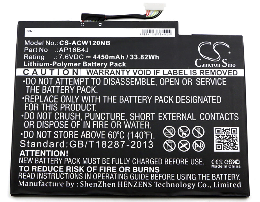 Li-Polymer Battery fits Acer, Aspire Switch Alpha 12, Sa5-271 7.6V, 4450mAh – Bild 3