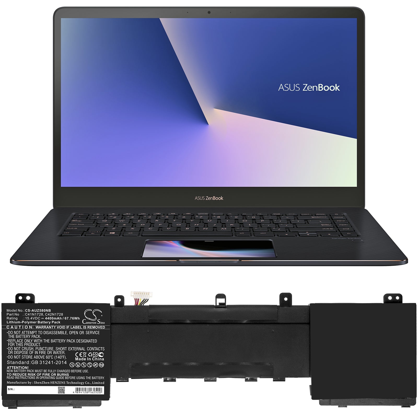 Li-Polymer Battery fits Asus, 5500ve, Ux550gd 15.4V, 4400mAh – Bild 5