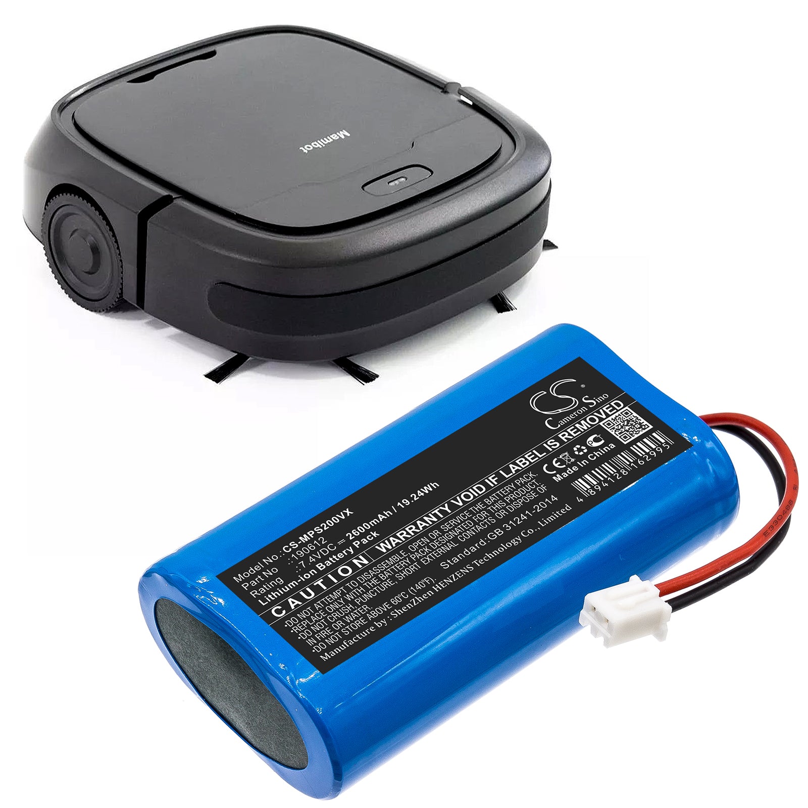 Li-ion Battery fits Mamibot, Provac Plus 2 7.4V, 2600mAh – Bild 6