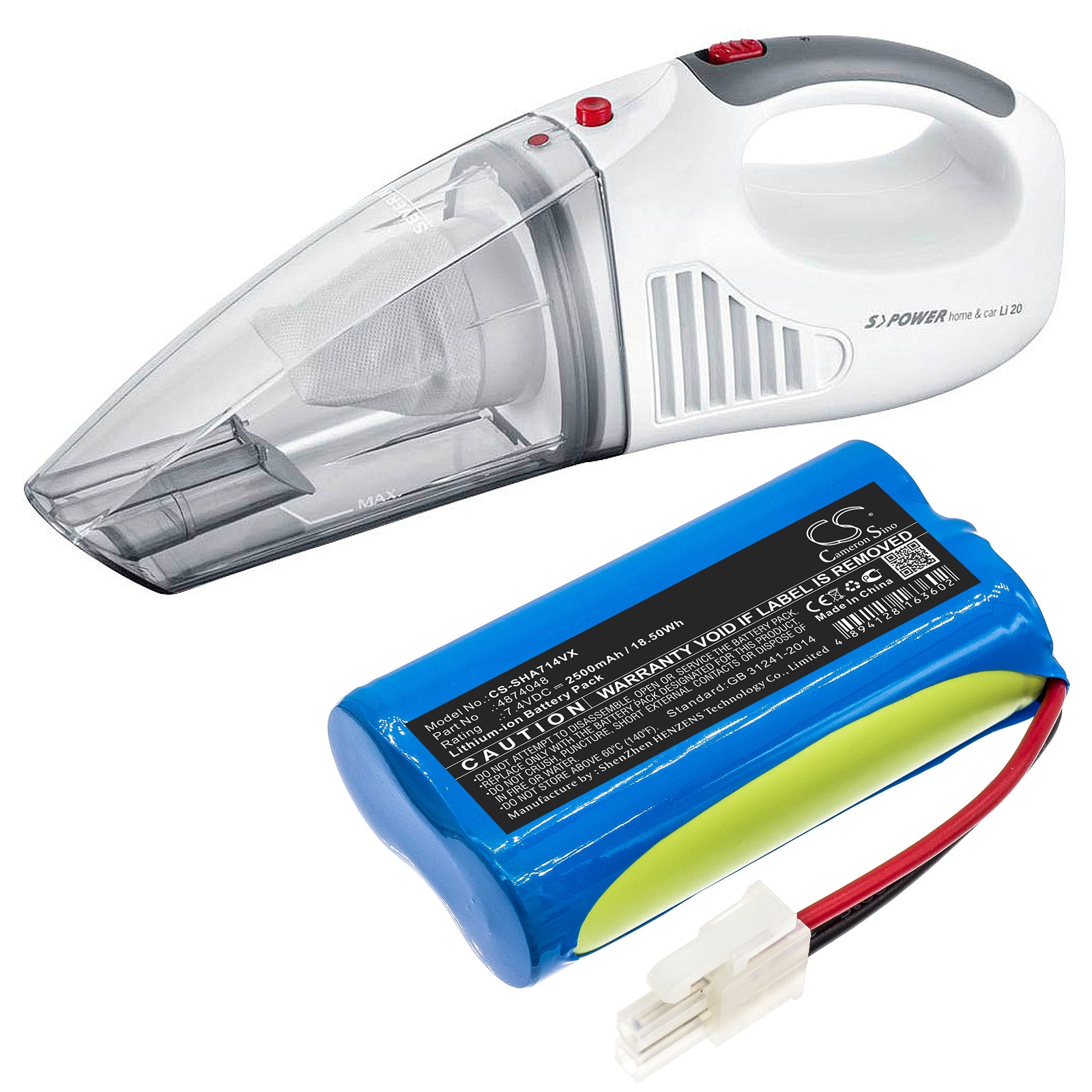 Li-ion Battery fits Severin Chill, Ah7914, Hv7144 7.4V, 2500mAh – Bild 6