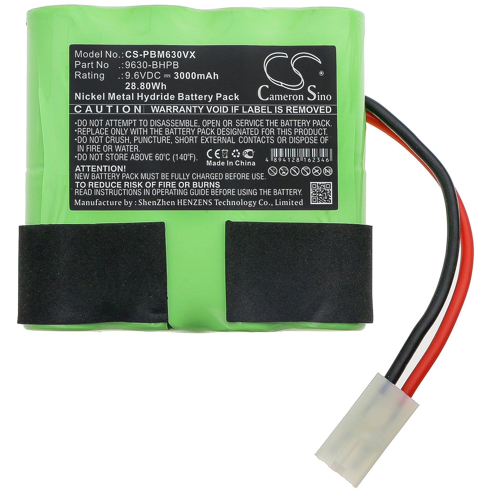 Ni-MH Battery fits Water Tech, 9630-bhpb 9.6V, 3000mAh – Bild 3