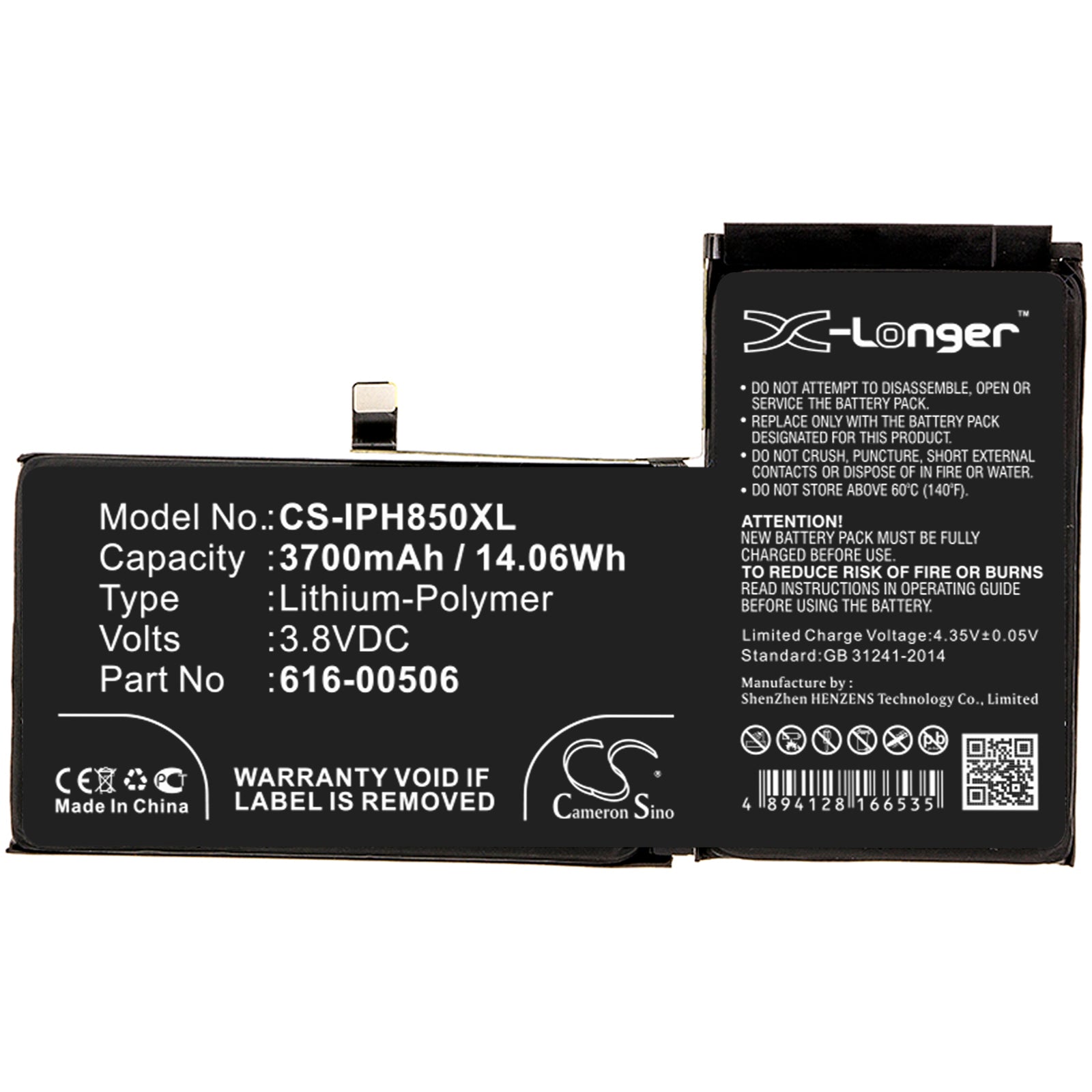 Li-Polymer Battery fits Apple, A1921, A2014, A2100 3.8V, 3700mAh – Bild 3