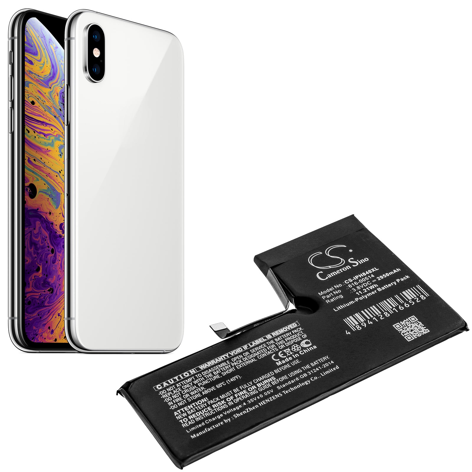Li-Polymer Battery fits Apple, A1920, A2097, A2098 3.8V, 2950mAh – Bild 5