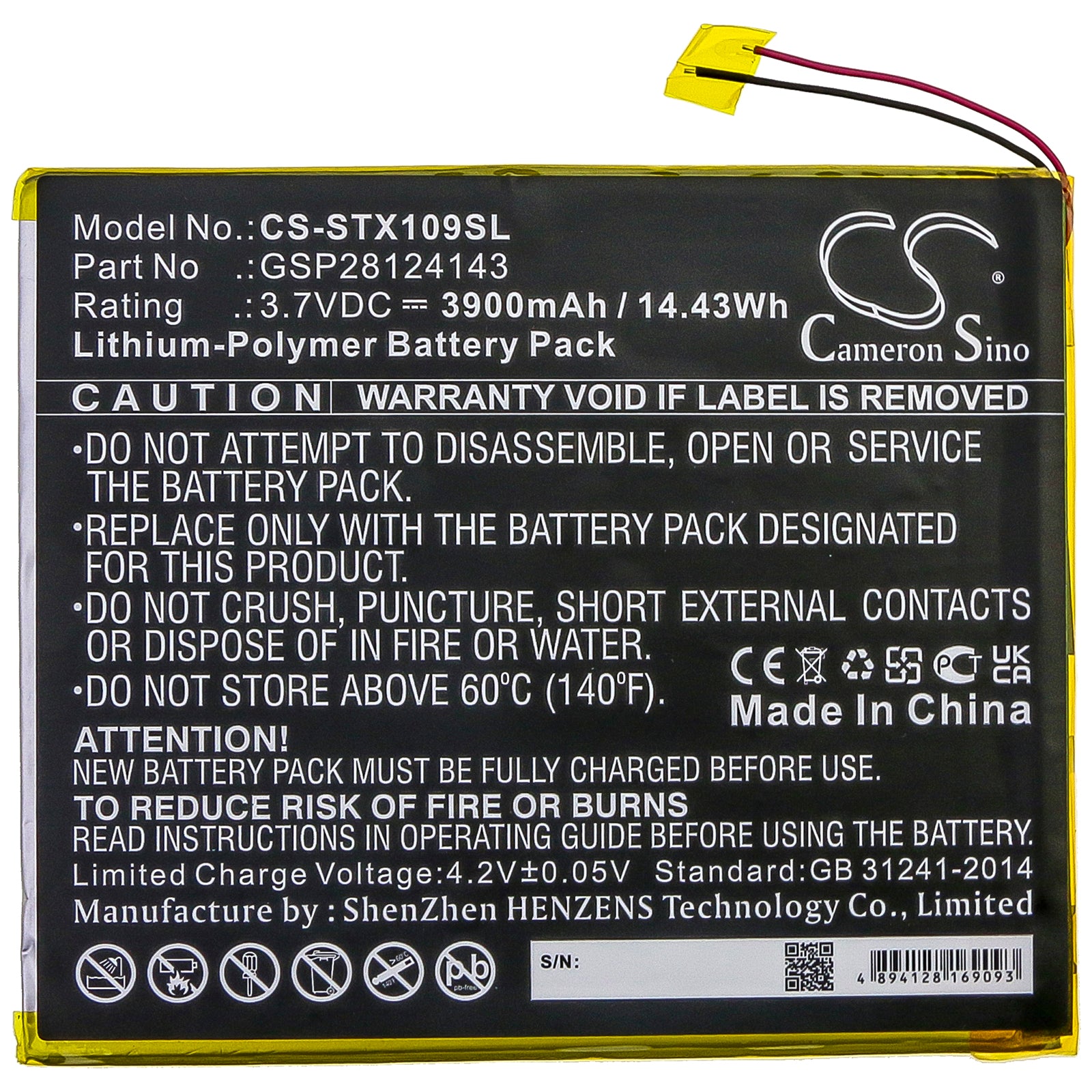 Li-Polymer Battery fits Smartab, St1009x 3.7V, 3900mAh – Bild 3