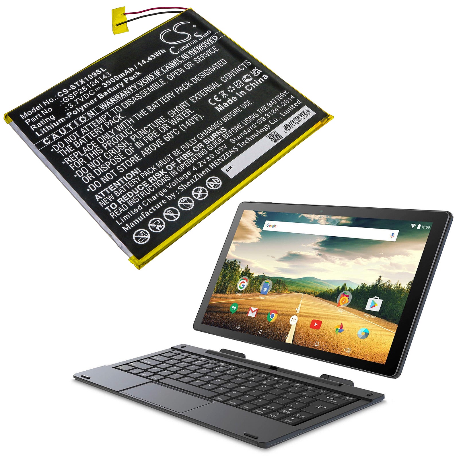 Li-Polymer Battery fits Smartab, St1009x 3.7V, 3900mAh – Bild 5