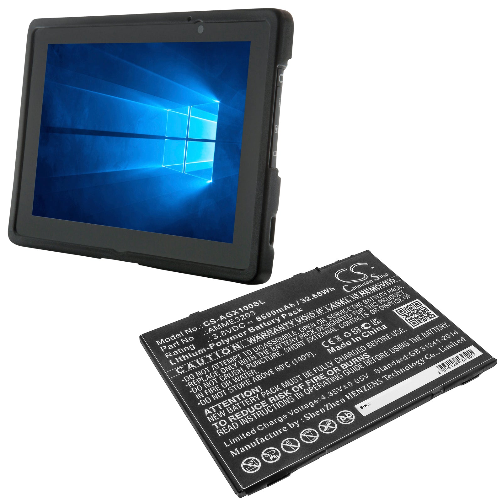 Li-Polymer Battery fits Aegex, 10 Intrinsically Safe Tablet, 10 Tablets 3.8V, 8600mAh – Bild 4