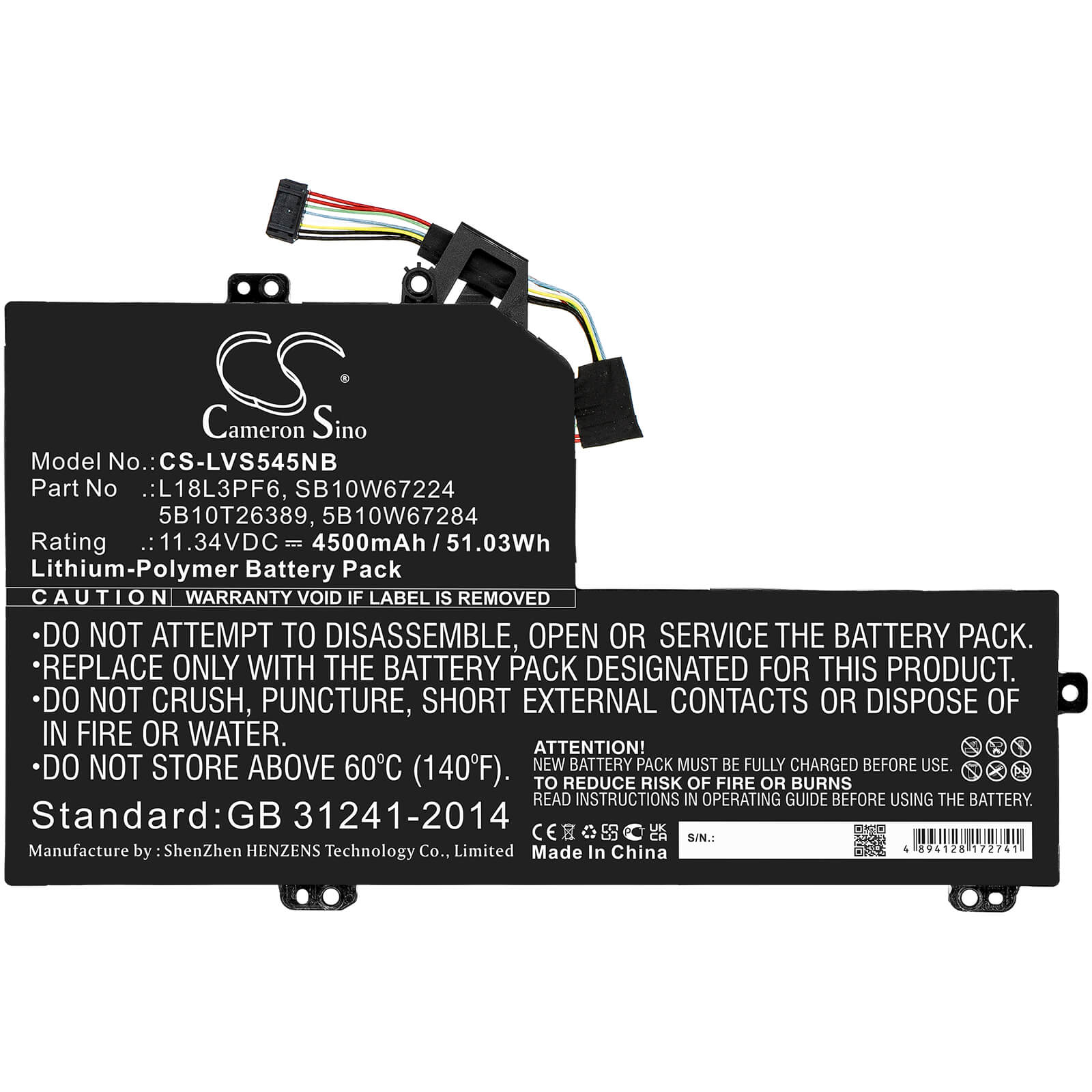 Li-Polymer Battery fits Lenovo, Ideapad S540-15iwl, Ideapad S540-15iwl Gtx 11.34V, 4500mAh / 51.03Wh – Bild 3