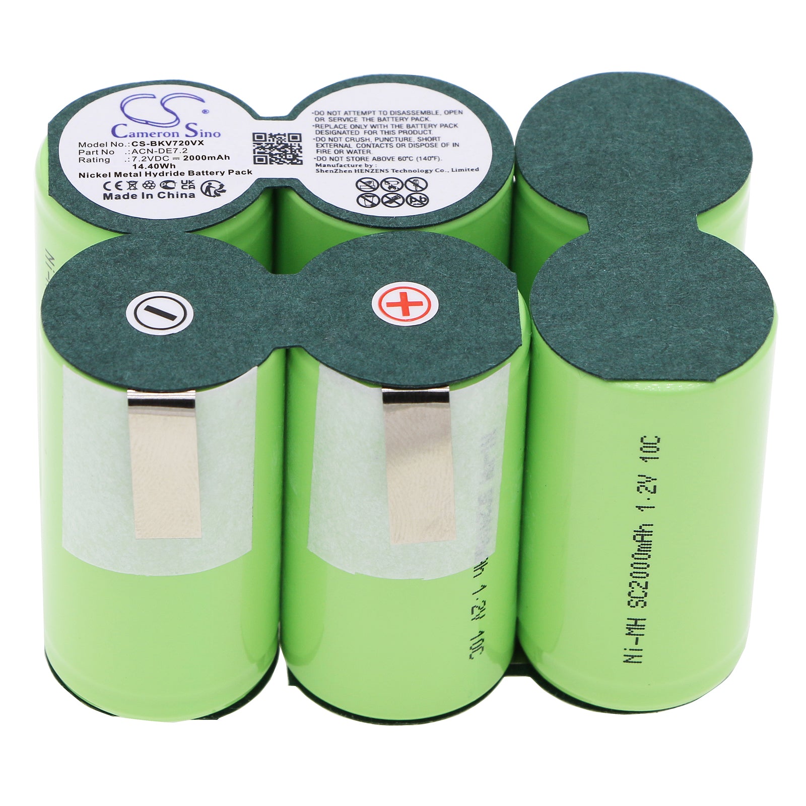 Ni-MH, Vacuum Battery fits Black&decker Dustbuster Dv7205n H2, Dustbuster Extreme 7.2v, 7.2V, 2000mAh – Bild 3