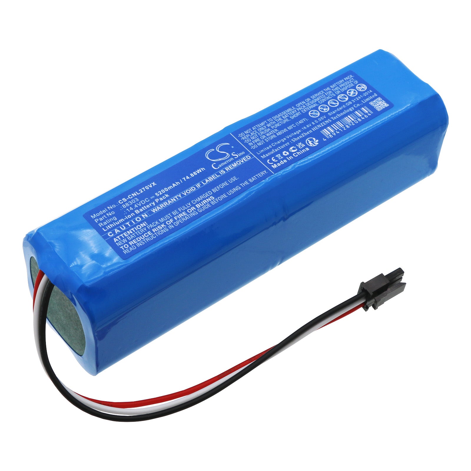 Li-ion, Vacuum Battery fits Ikohs Create Netbot Ls23+, Netbot Ls27, 14.4V, 5200mAh CS-CNL270VX