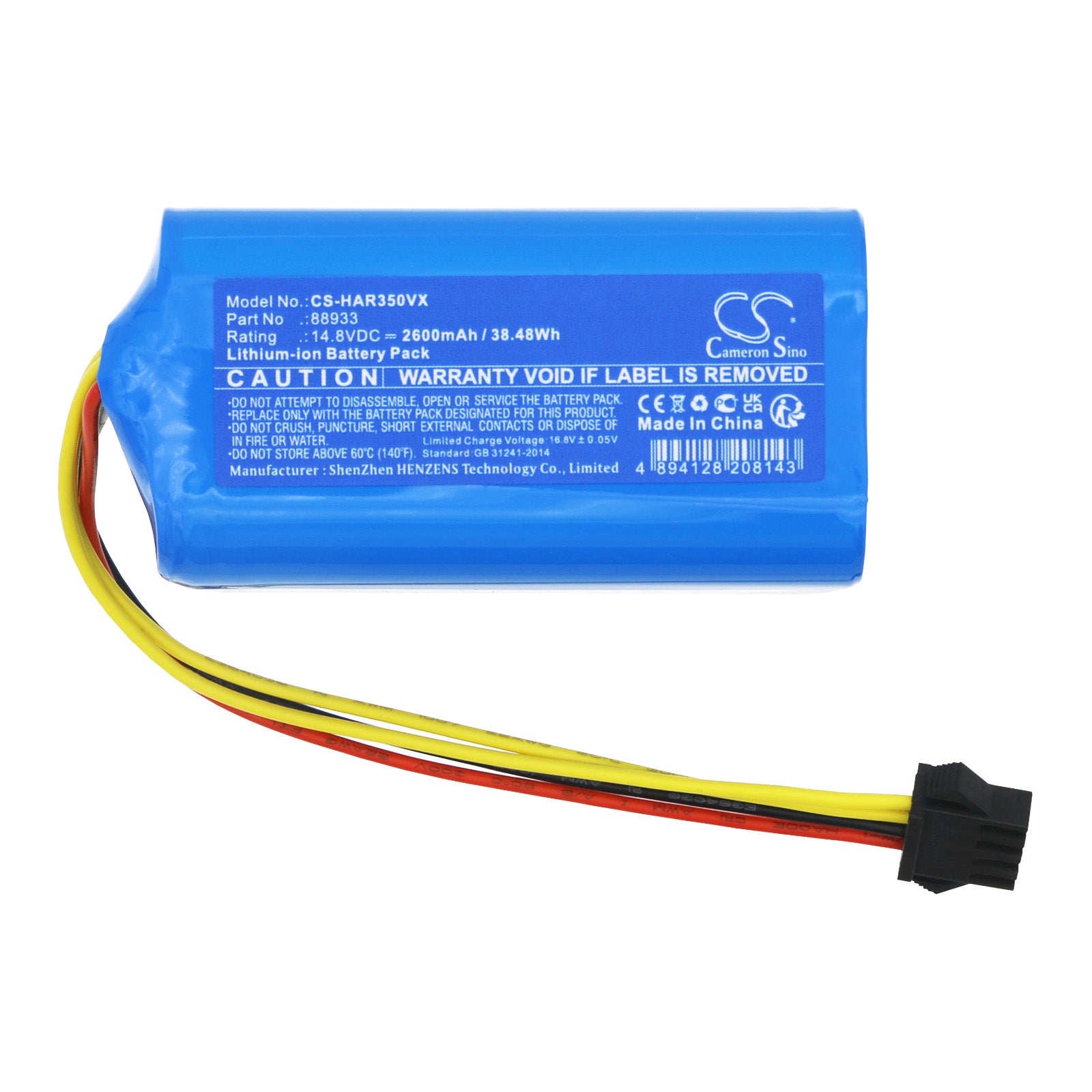 Li-ion, Vacuum Battery fits Haier Hb-qt35bsc, J3500, 14.8V, 2600mAh – Bild 3