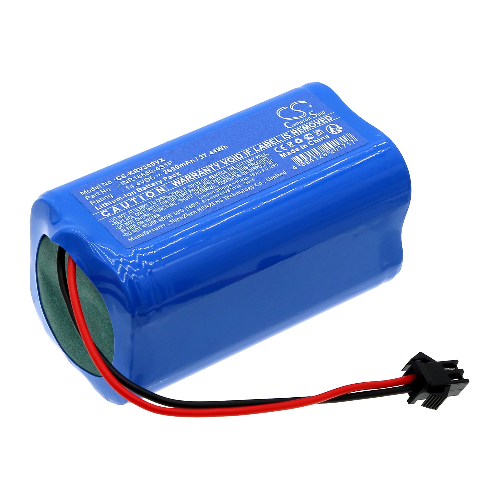 Li-ion, Vacuum Battery fits Klins K185, K186, 14.4V, 2600mAh