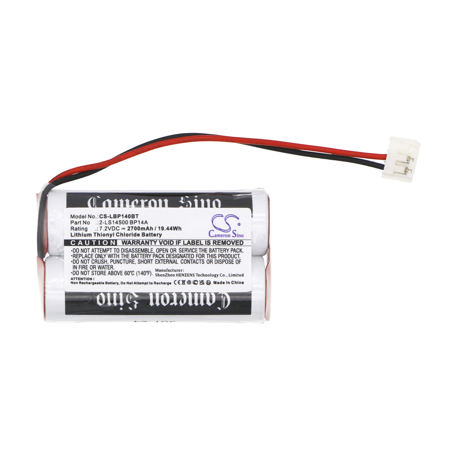 Li-SOCl2, Alarm System Battery fits Label Alcose, Cesar, 7.2V, 2700mAh – Bild 3