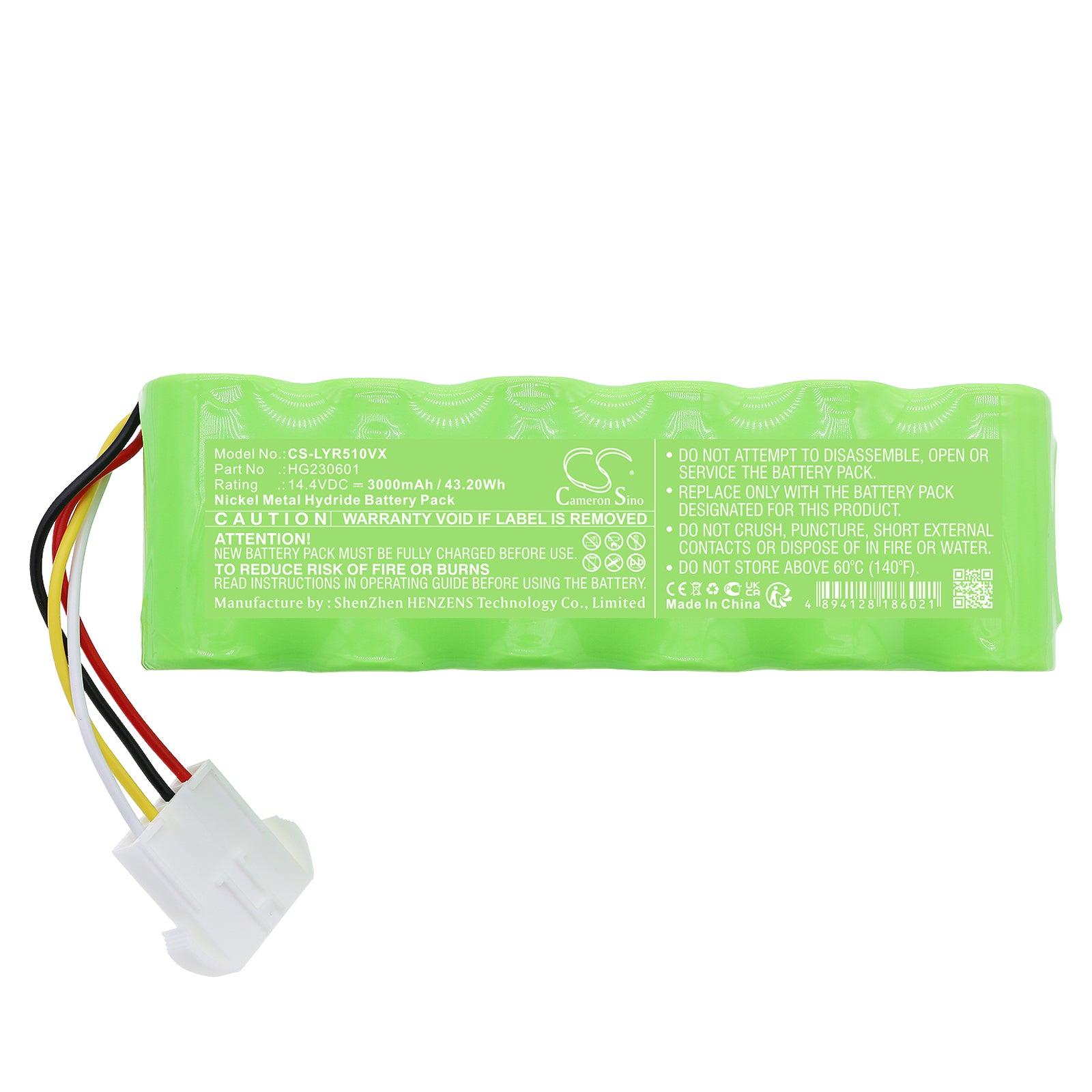 Ni-MH, Vacuum Battery fits Lexy R330s, R510-1, 14.4V, 3000mAh – Bild 3