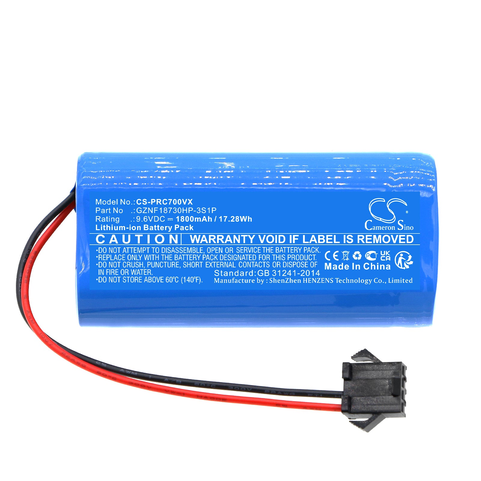 LiFePO4, Vacuum Battery fits Pure Clean Pucrcx70, 9.6V, 1800mAh – Bild 3