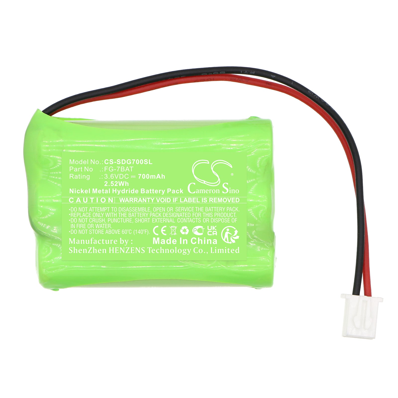 Ni-MH, Equipment, Survey, Test Battery fits Shimpo Fg-7000, Fg-7000l, 3.6V, 700mAh – Bild 3