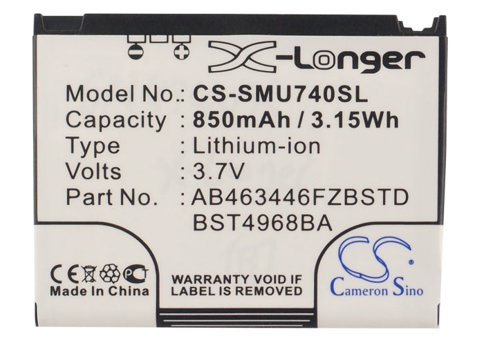 Li-ion, Mobile, SmartPhone Battery fits Samsung Sch-u740, Sch-u740 Alias, 3.7V, 850mAh – Bild 3