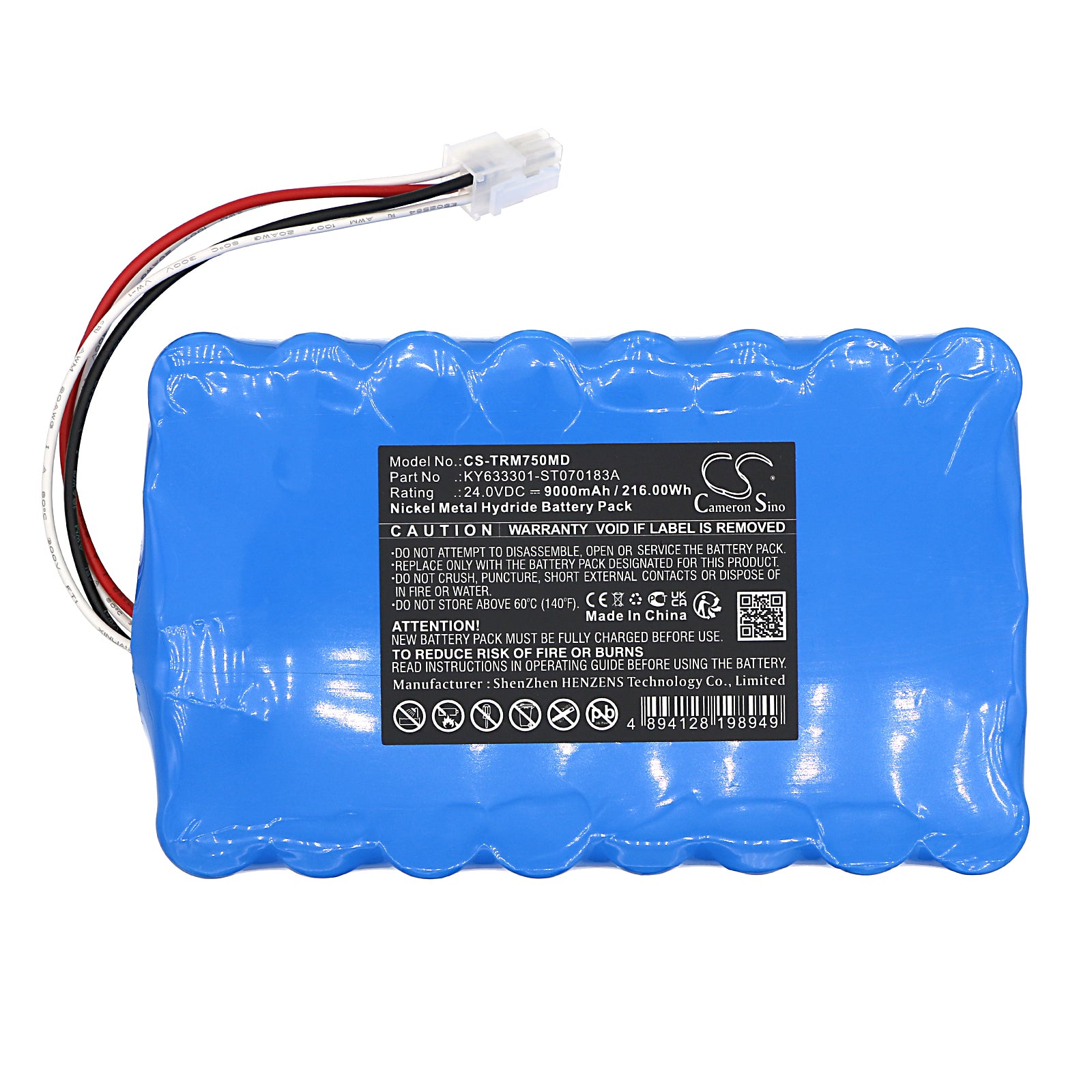 Ni-MH, Medical Battery fits Air Liquide Monnal T75, Taema Air Liquide Monnal T75, 24.0V, 9000mAh – Bild 3