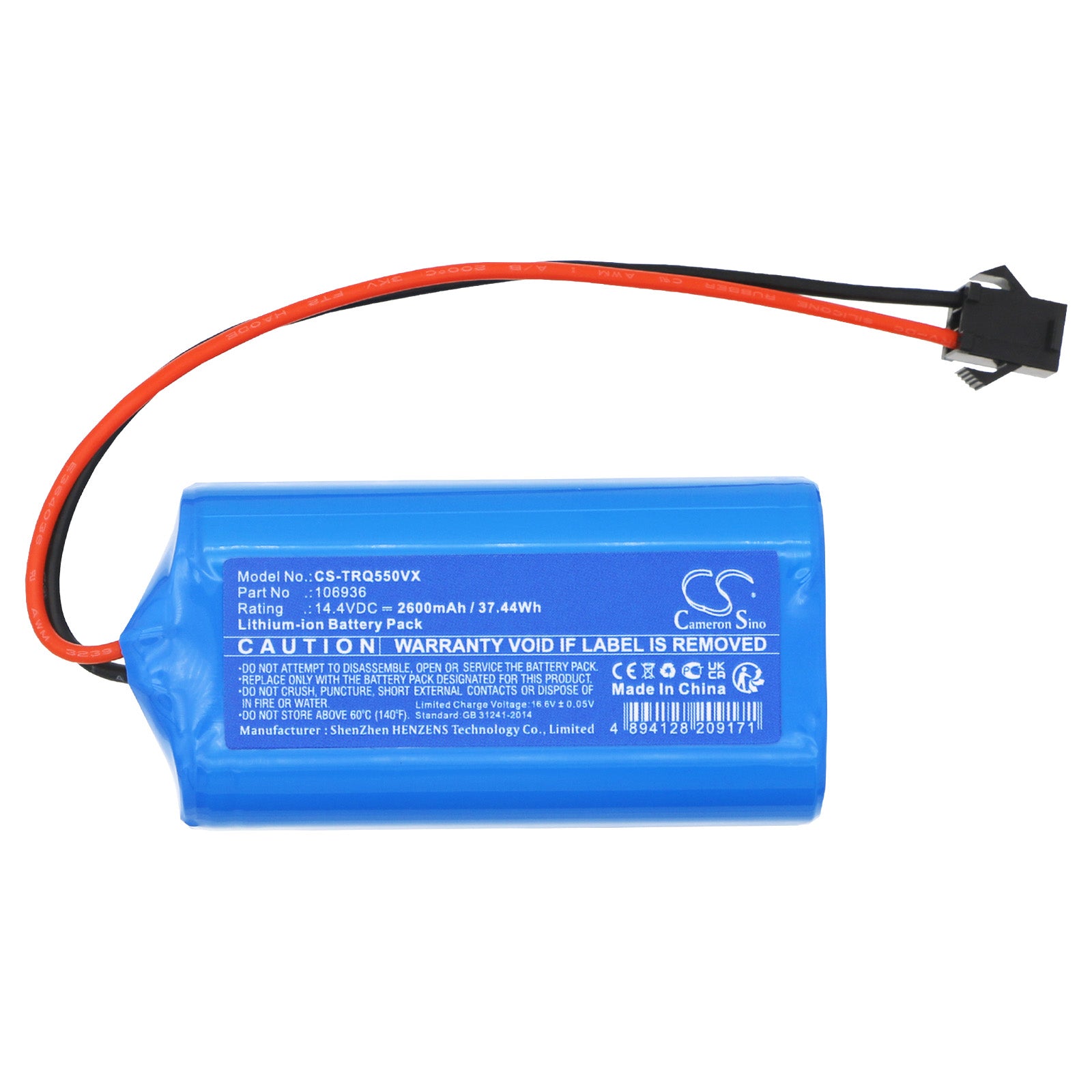 Li-ion, Vacuum Battery fits Tesla Robostar Iq550, 14.4V, 2600mAh – Bild 3