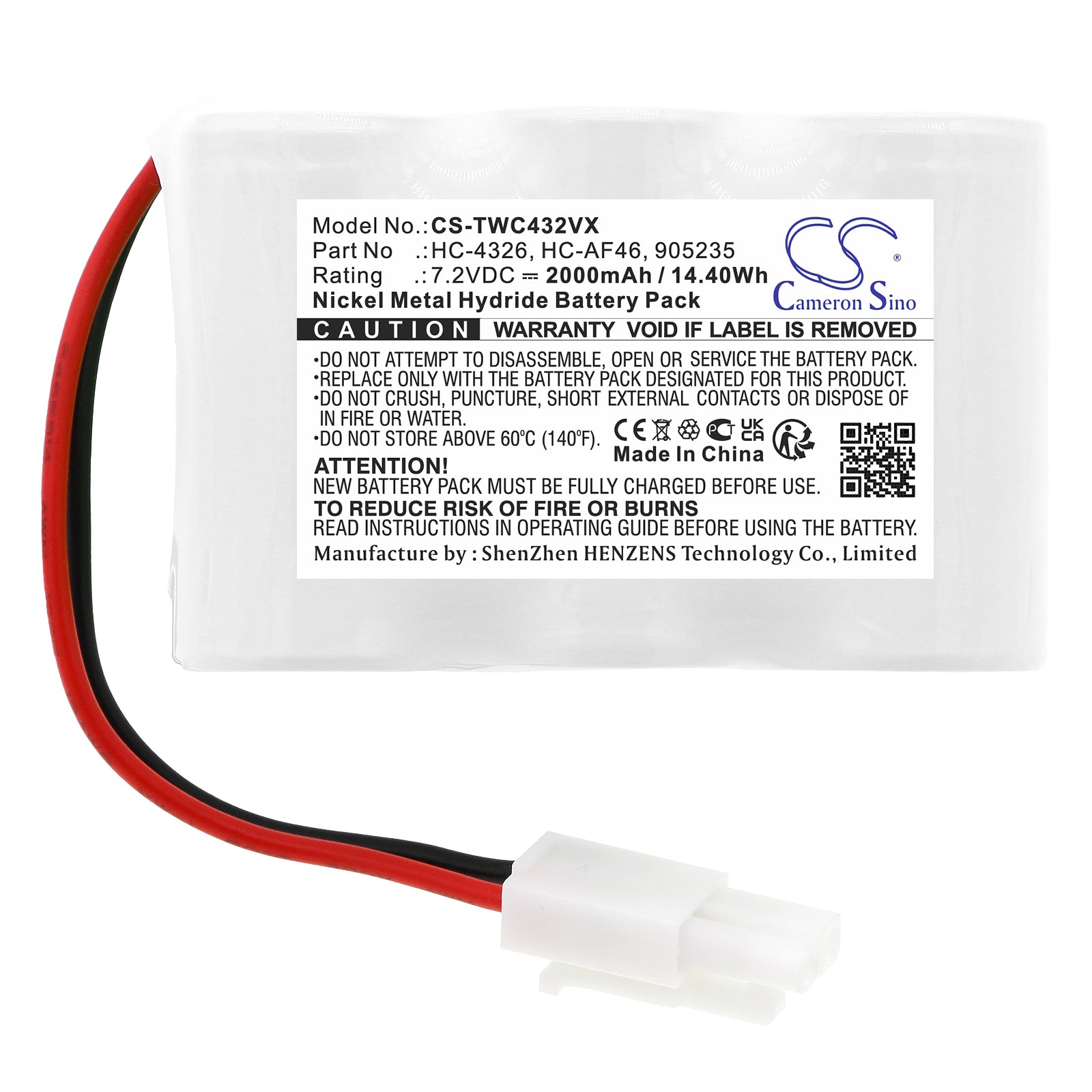Ni-MH, Vacuum Battery fits Twinbird Hc-4324, Hc-4326bl, 7.2V, 2000mAh – Bild 3