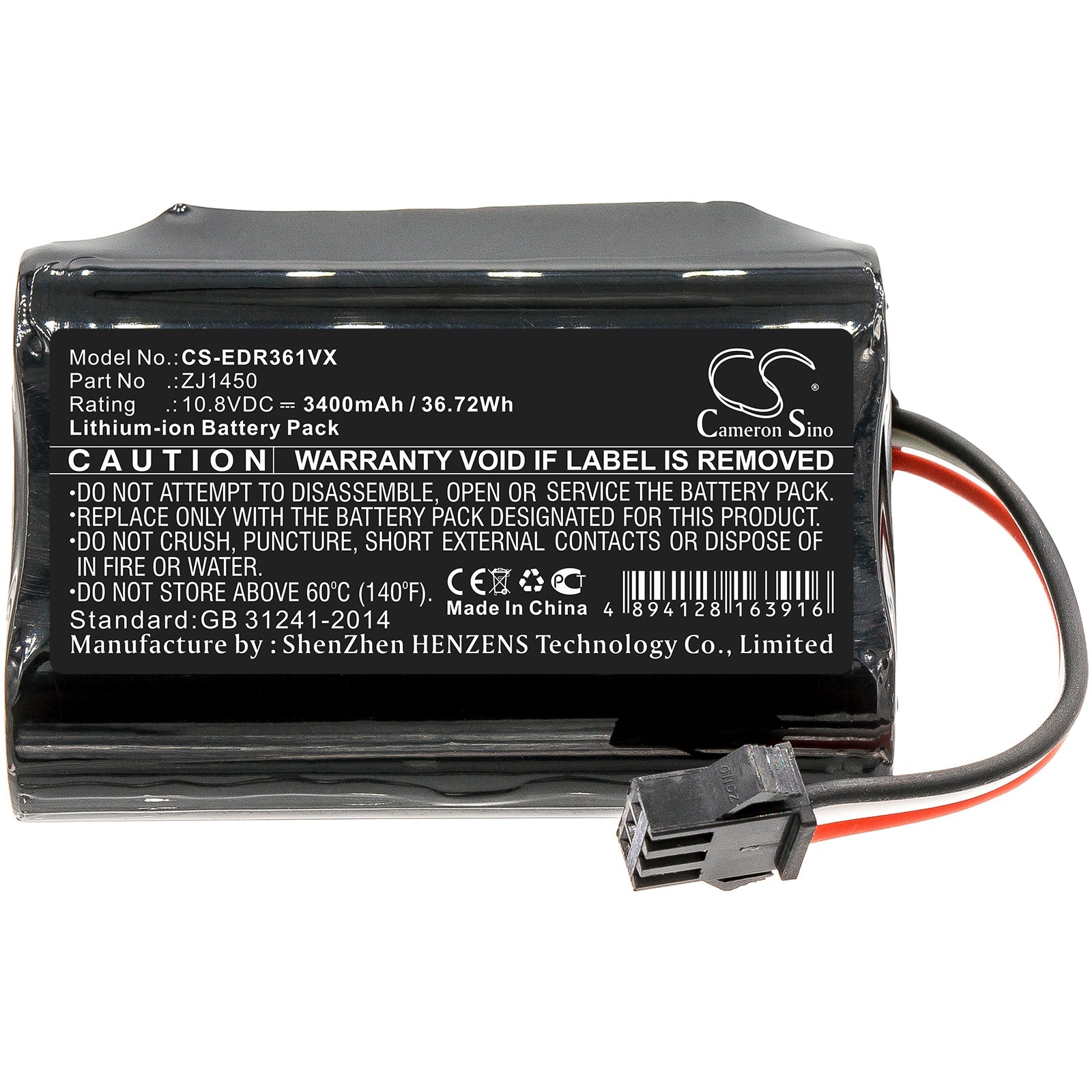 Li-ion Battery fits Ecovacs, D36a, D36b 10.8V, 3400mAh – Bild 4