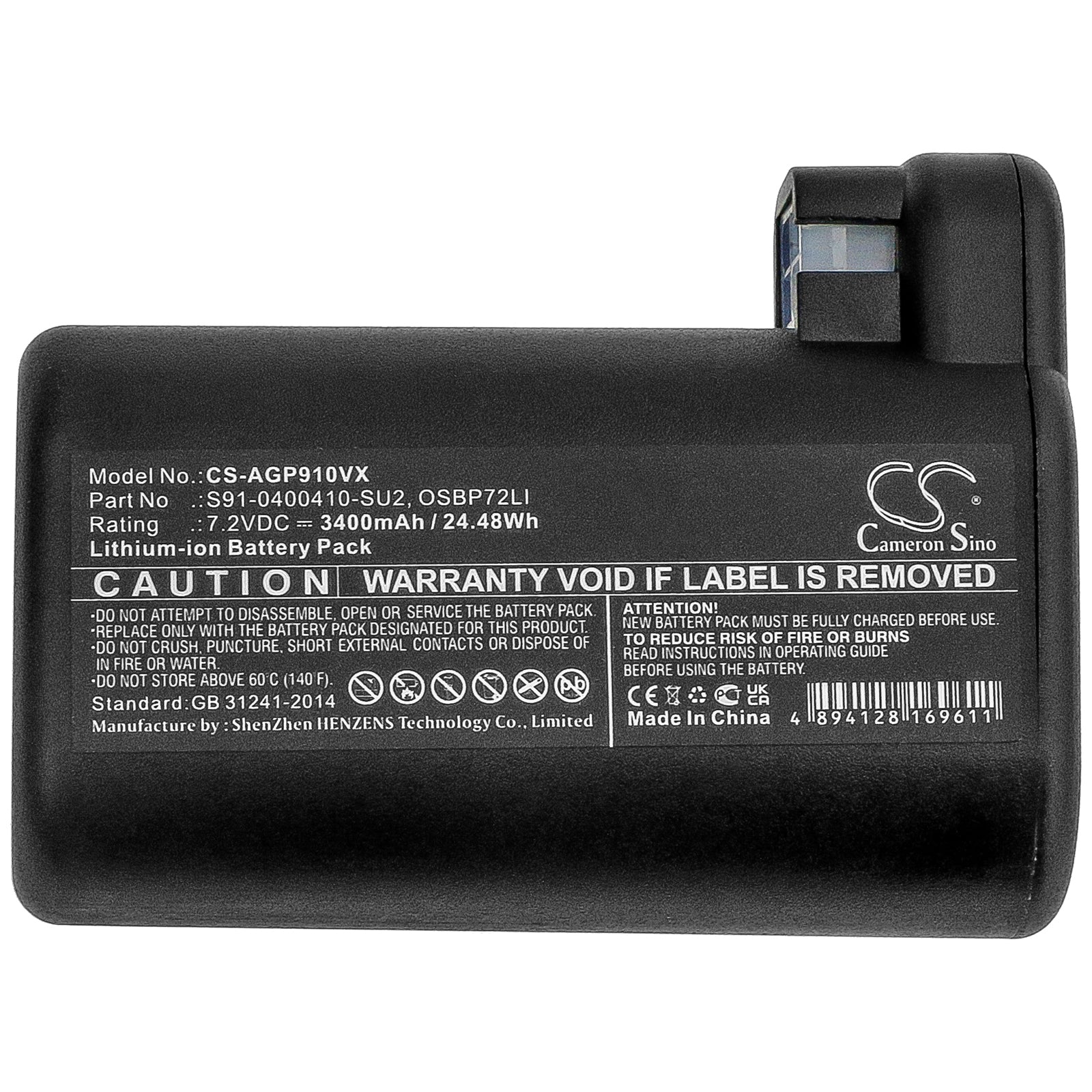 Li-ion Battery fits Electrolux, 900257877, 900257983, 900258192 7.2V, 3400mAh – Bild 3