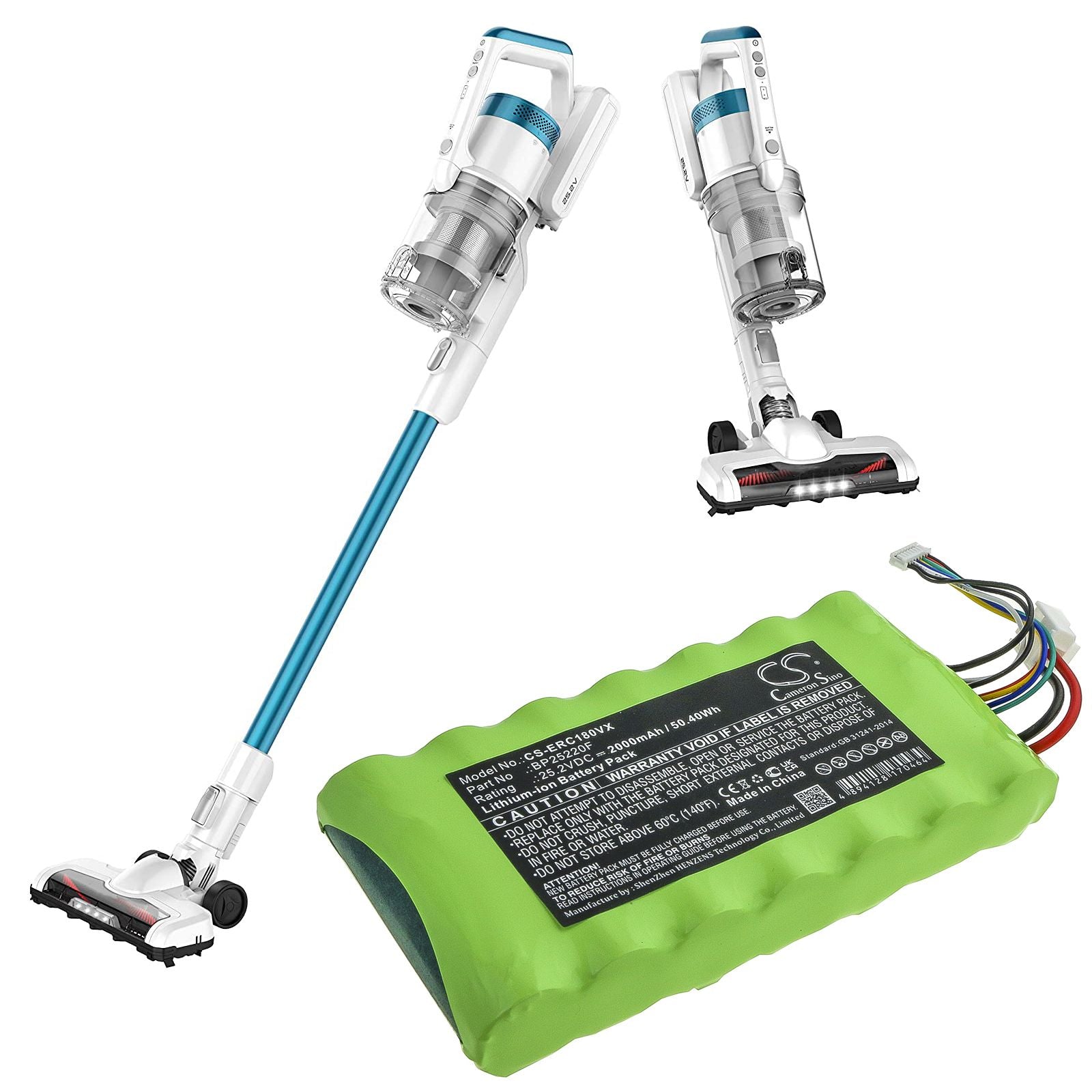 Li-ion Battery fits Eureka, Nec180 Pro 25.2V, 2000mAh – Bild 2