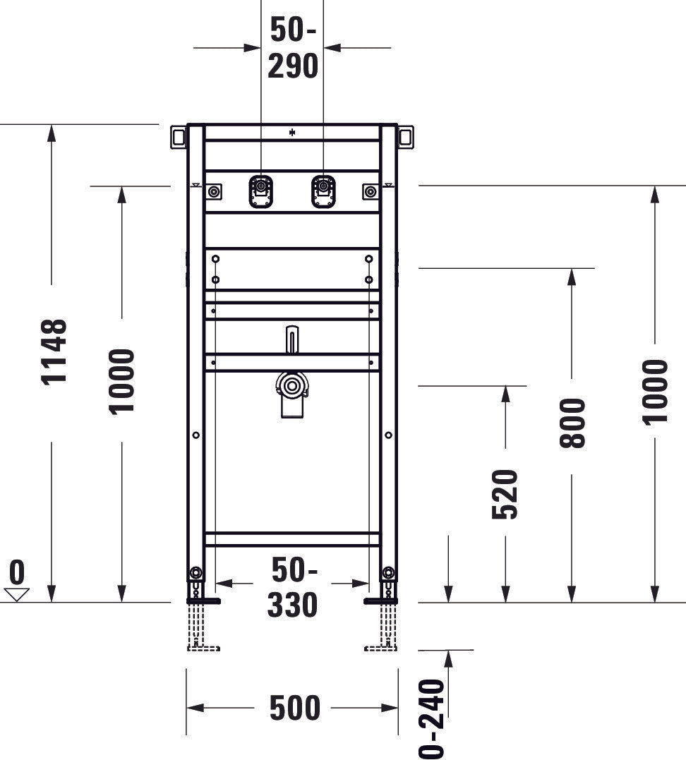 DuraSystem Installationselement für Waschtisch, für Wandarmatur 500x170x1148 mm – Bild 4