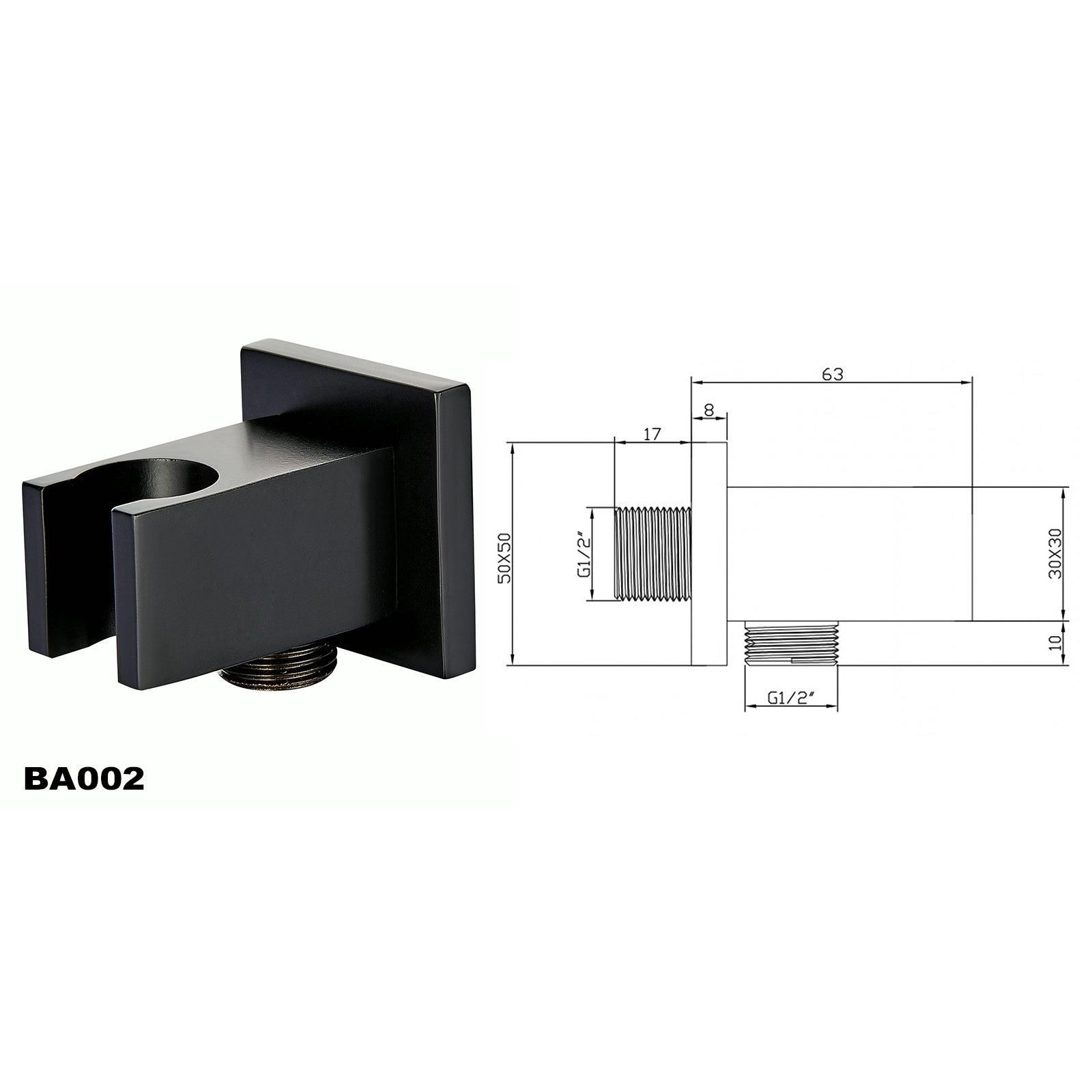 Brausegarnitur Duschstange NT127 Schwarz matt – Bild 5