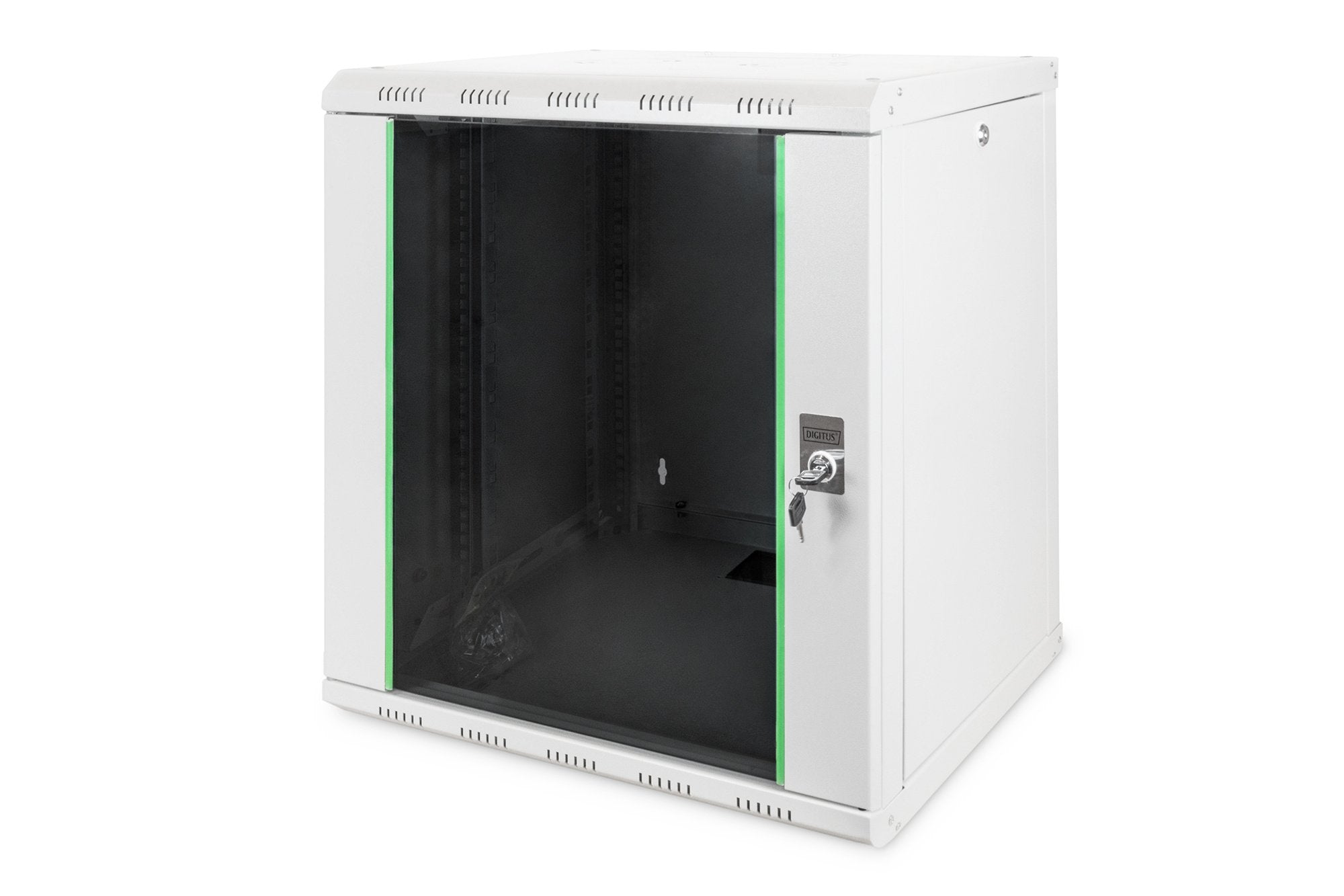 12U wandkast, Unique 600x450x643 mm, kleur lichtgrijs (RAL 7035)