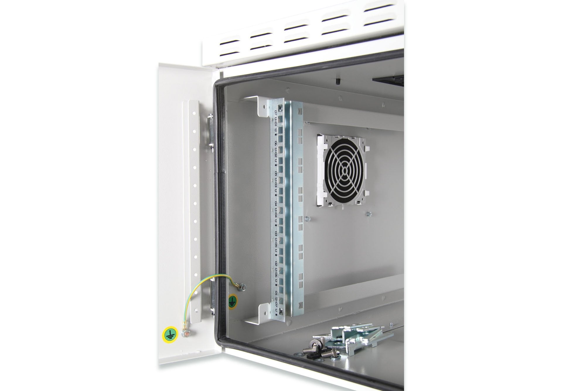 16U wandkast, buiten, IP55 600x450x891 mm, kleur lichtgrijs (RAL 7035) – Bild 2