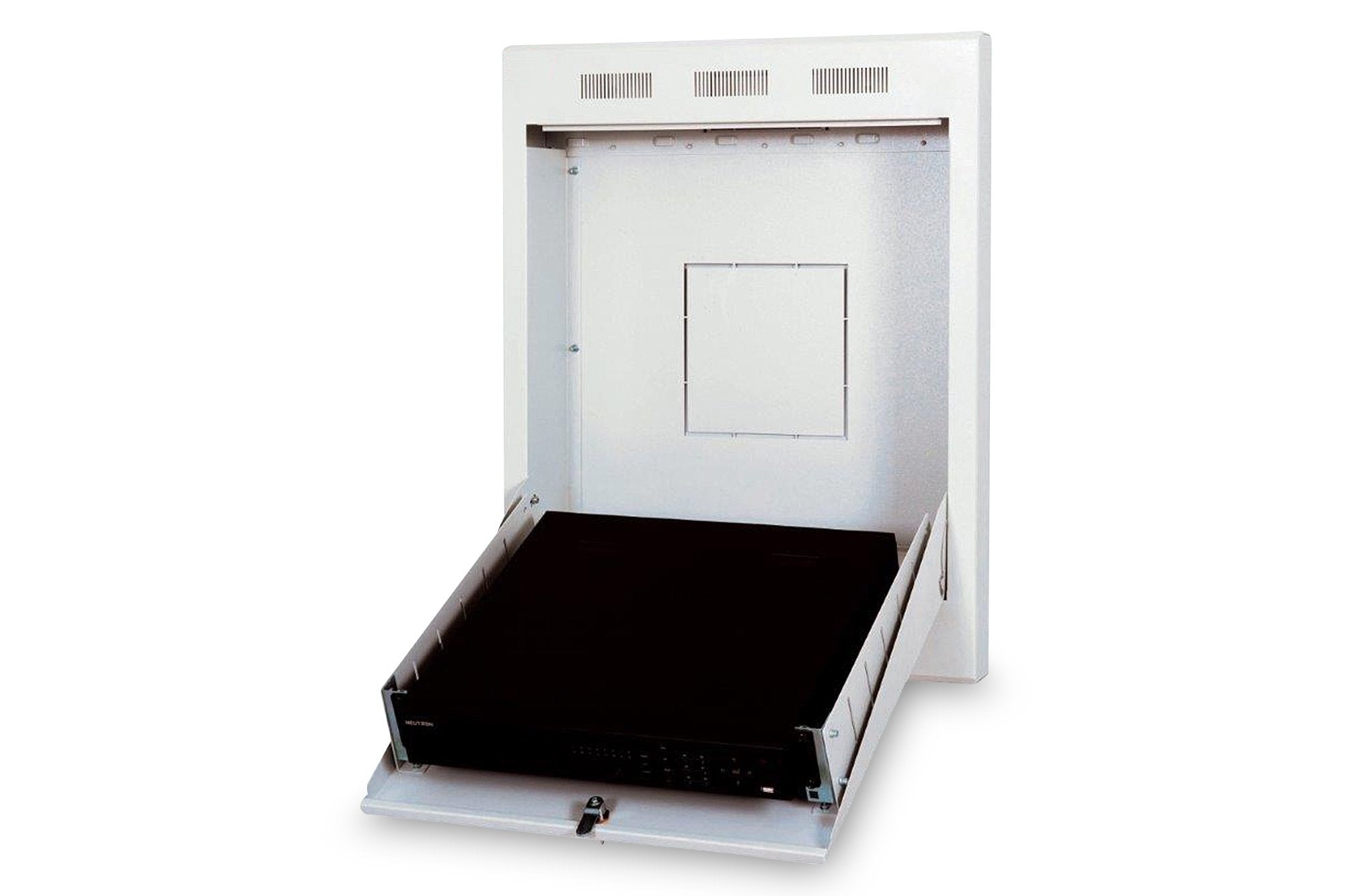 Opbouw wandmontagekast, uitkantelbaar 750x600x127 mm, 2U, kleur lichtgrijs (RAL 7035) – Bild 2