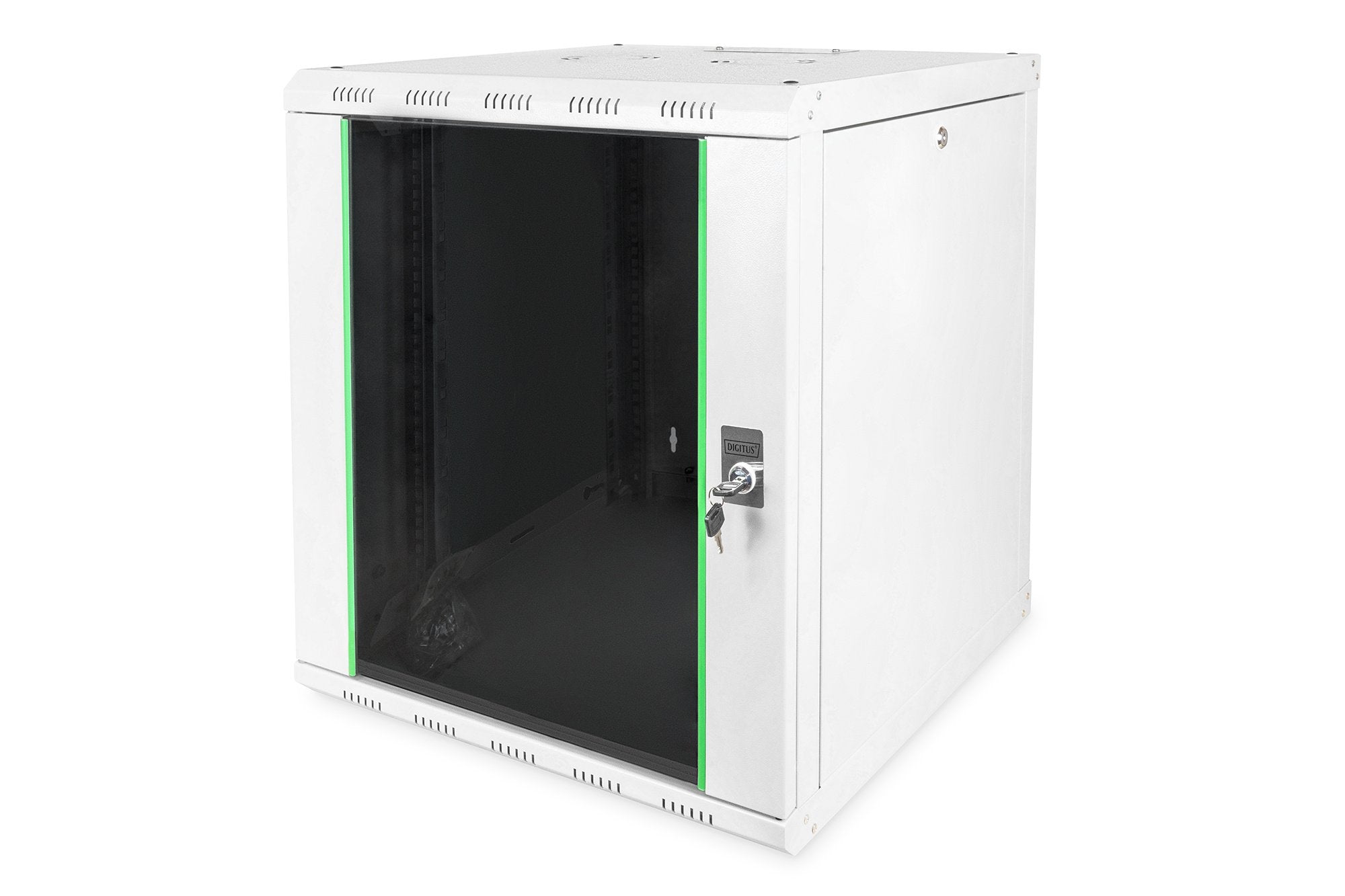 12U wandkast, Unique 600x600x643 mm, kleur lichtgrijs (RAL 7035)
